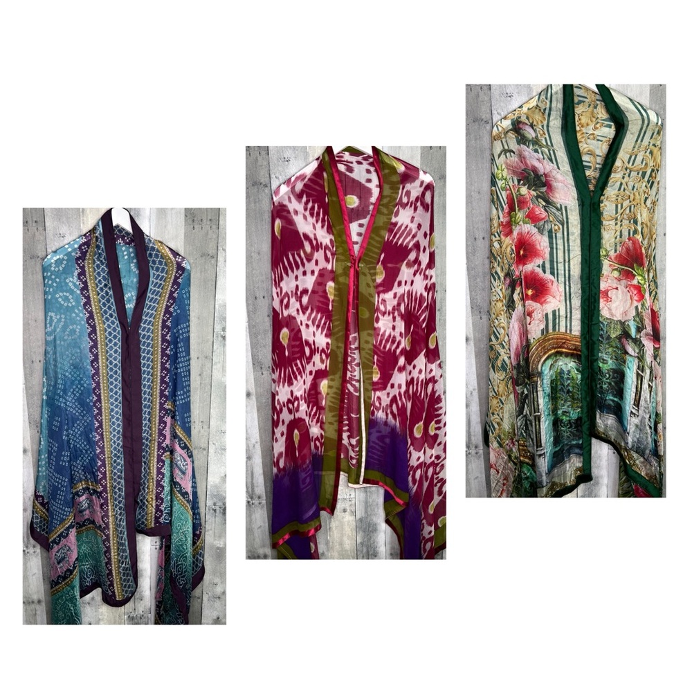 LOT OF 3 Dupatta Chunari Indian Scarves 94”x41”